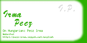 irma pecz business card